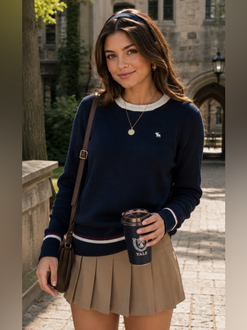 Abercrombie & Fitch Preppy Ivy League Old Money Collegiate Crewneck Sweater